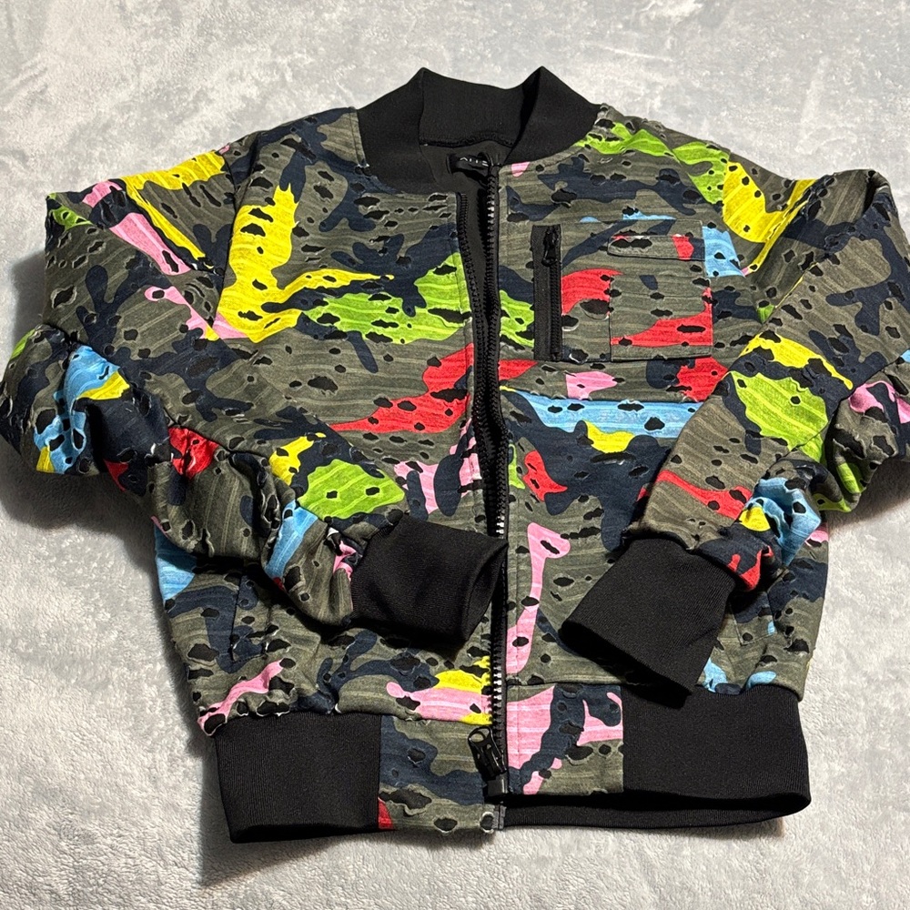 Colorful Camouflage Bomber Jacket